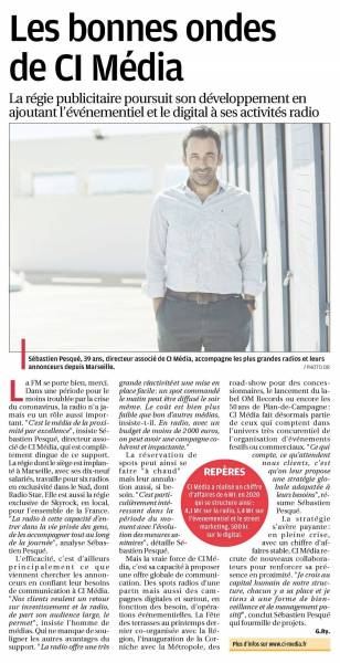 CI Média à l'honneur dans La Provence