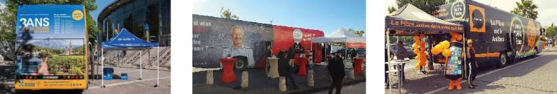 Bus covering total avec aménagement extérieur à Marseille